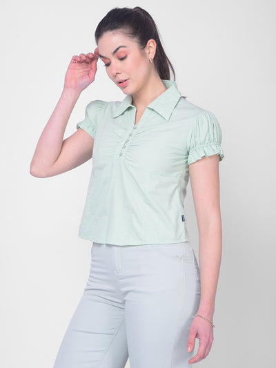 Green Top-Women Tops-Crimsoune Club