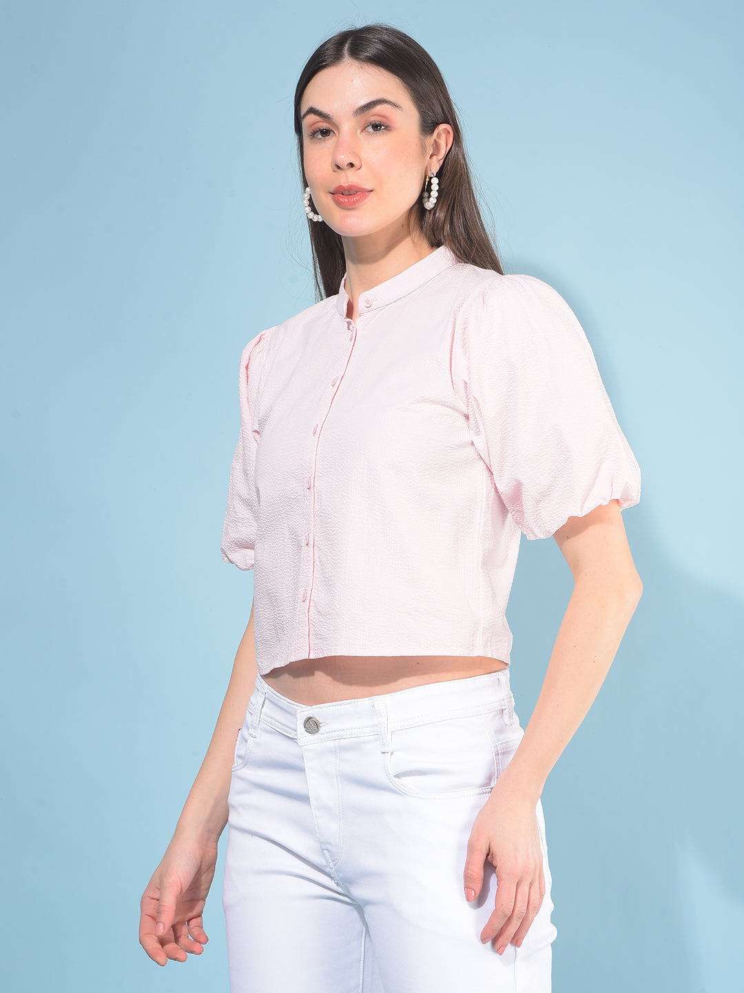 Pink Printed 100% Cotton Top-Women Tops-Crimsoune Club