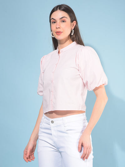 Pink Printed 100% Cotton Top-Women Tops-Crimsoune Club