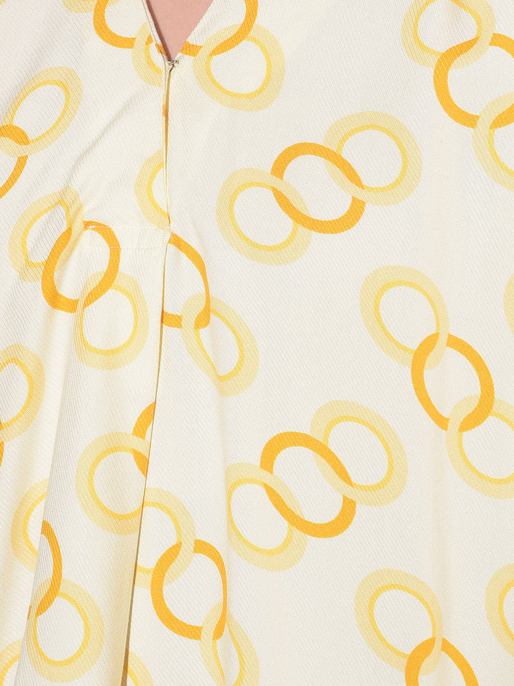 Printed Mustard Top-Women Tops-Crimsoune Club