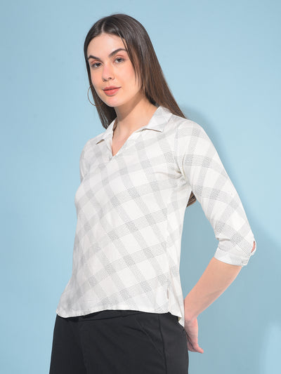 White Printed Top-Women Tops-Crimsoune Club