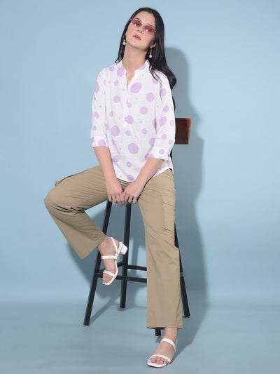 Purple Polka Dots Top-Women Tops-Crimsoune Club