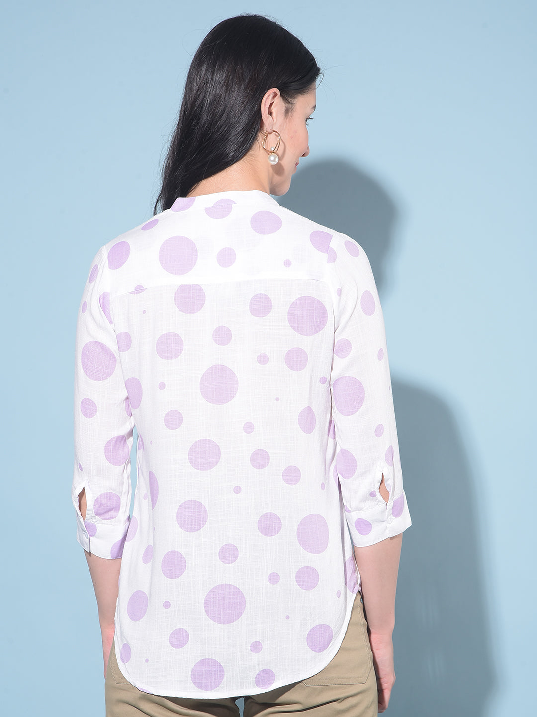 Purple Polka Dots Top-Women Tops-Crimsoune Club