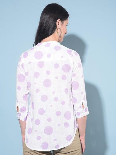 Purple Polka Dots Top-Women Tops-Crimsoune Club