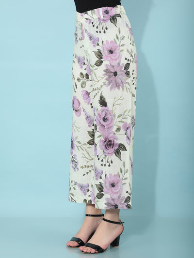 Green Floral Print Linen Top-Women Tops-Crimsoune Club