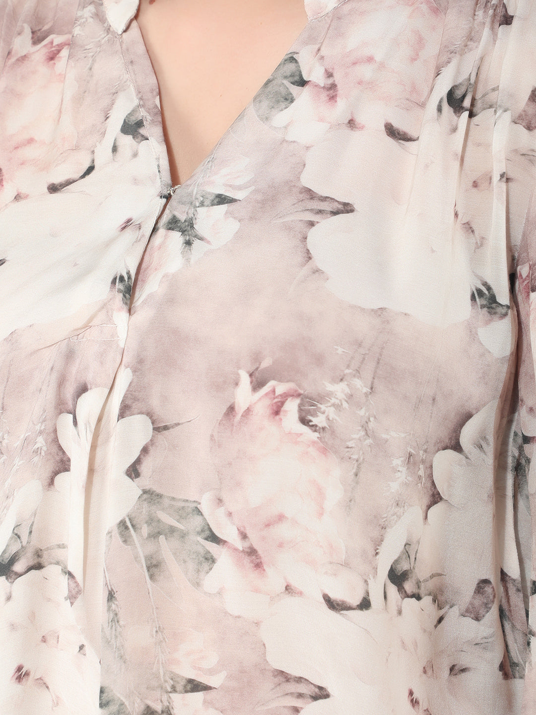 Peach Floral Print Top-Women Tops-Crimsoune Club