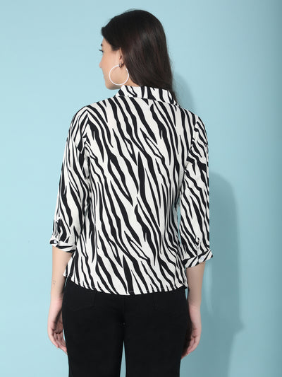 Black Abstract Print Top-Women Tops-Crimsoune Club