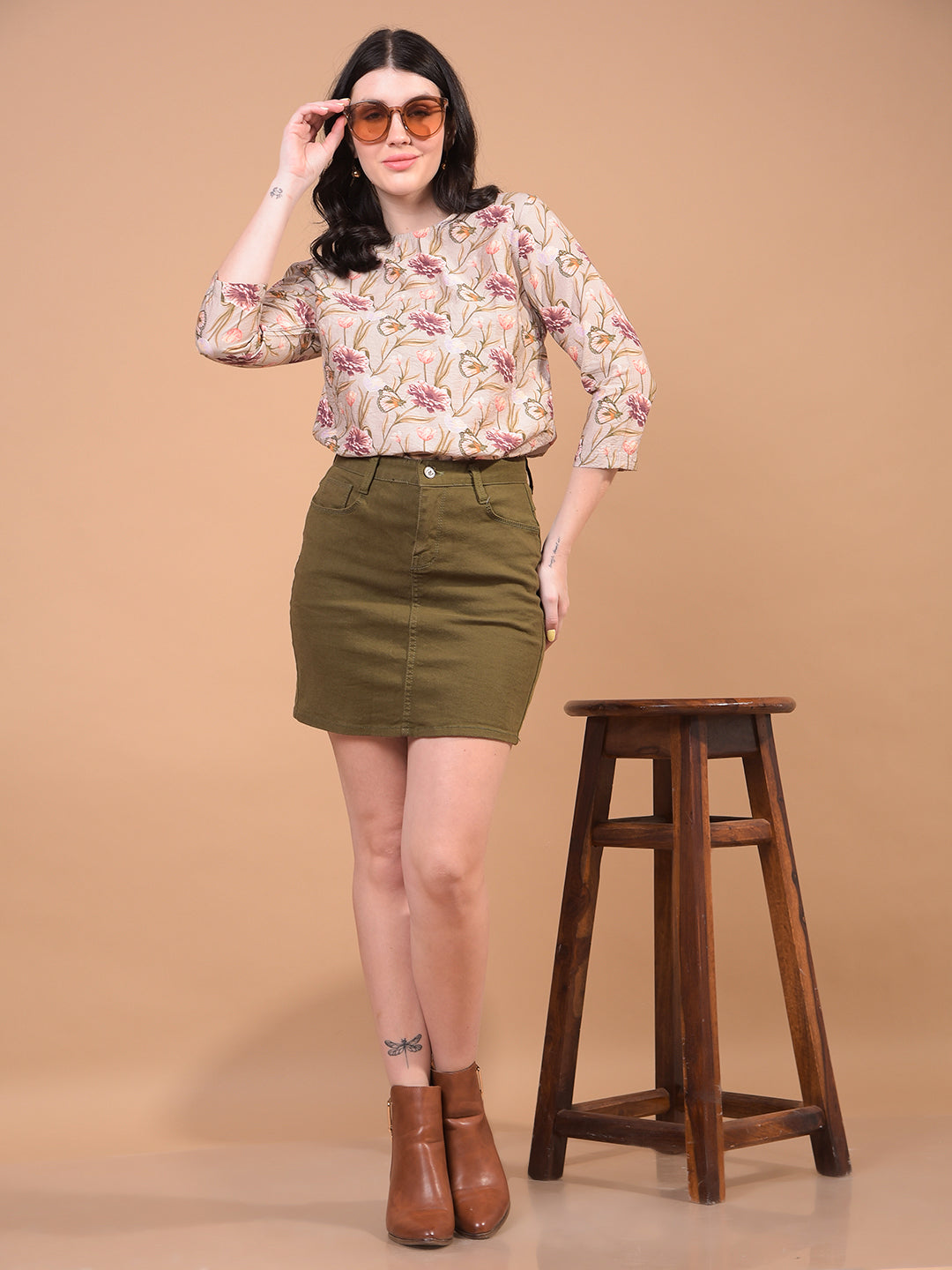 Women's Multi-Color Floral Print Top-Women Tops-Crimsoune Club