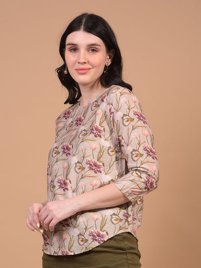 Women's Multi-Color Floral Print Top-Women Tops-Crimsoune Club