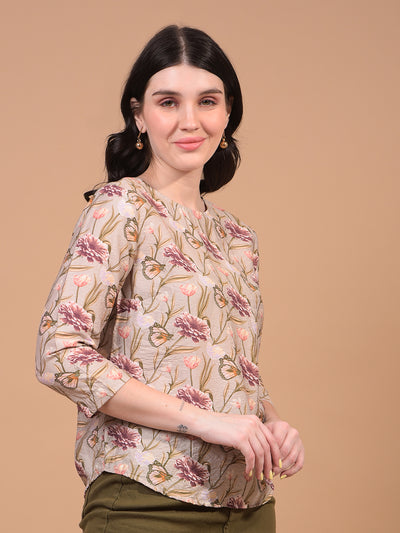 Women's Multi-Color Floral Print Top-Women Tops-Crimsoune Club