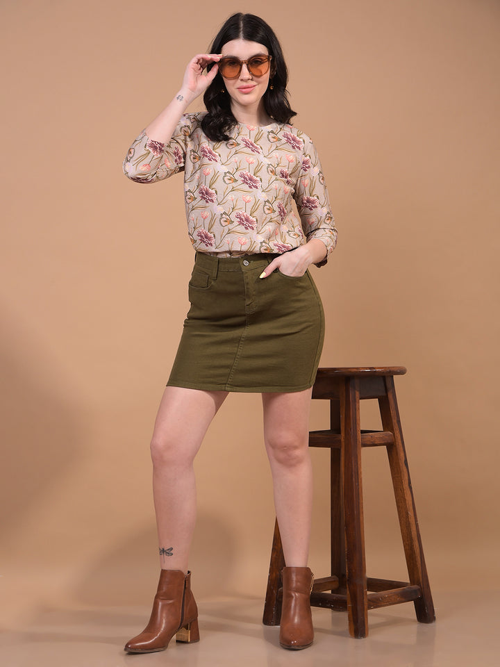 Women's Multi-Color Floral Print Top-Women Tops-Crimsoune Club