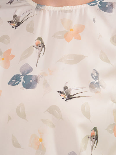 Multi-Color Floral Print Top-Women Tops-Crimsoune Club