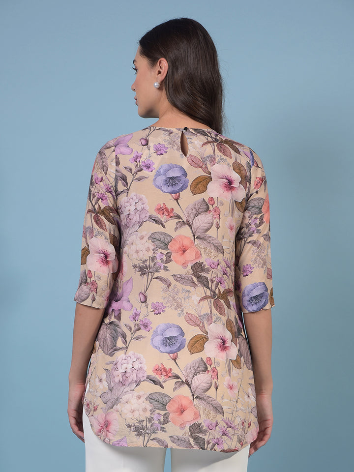 Women's Multi-Color Floral Print Top-Women Tops-Crimsoune Club