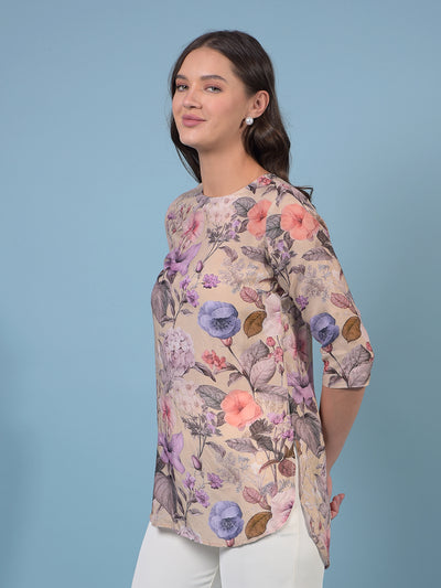 Women's Multi-Color Floral Print Top-Women Tops-Crimsoune Club