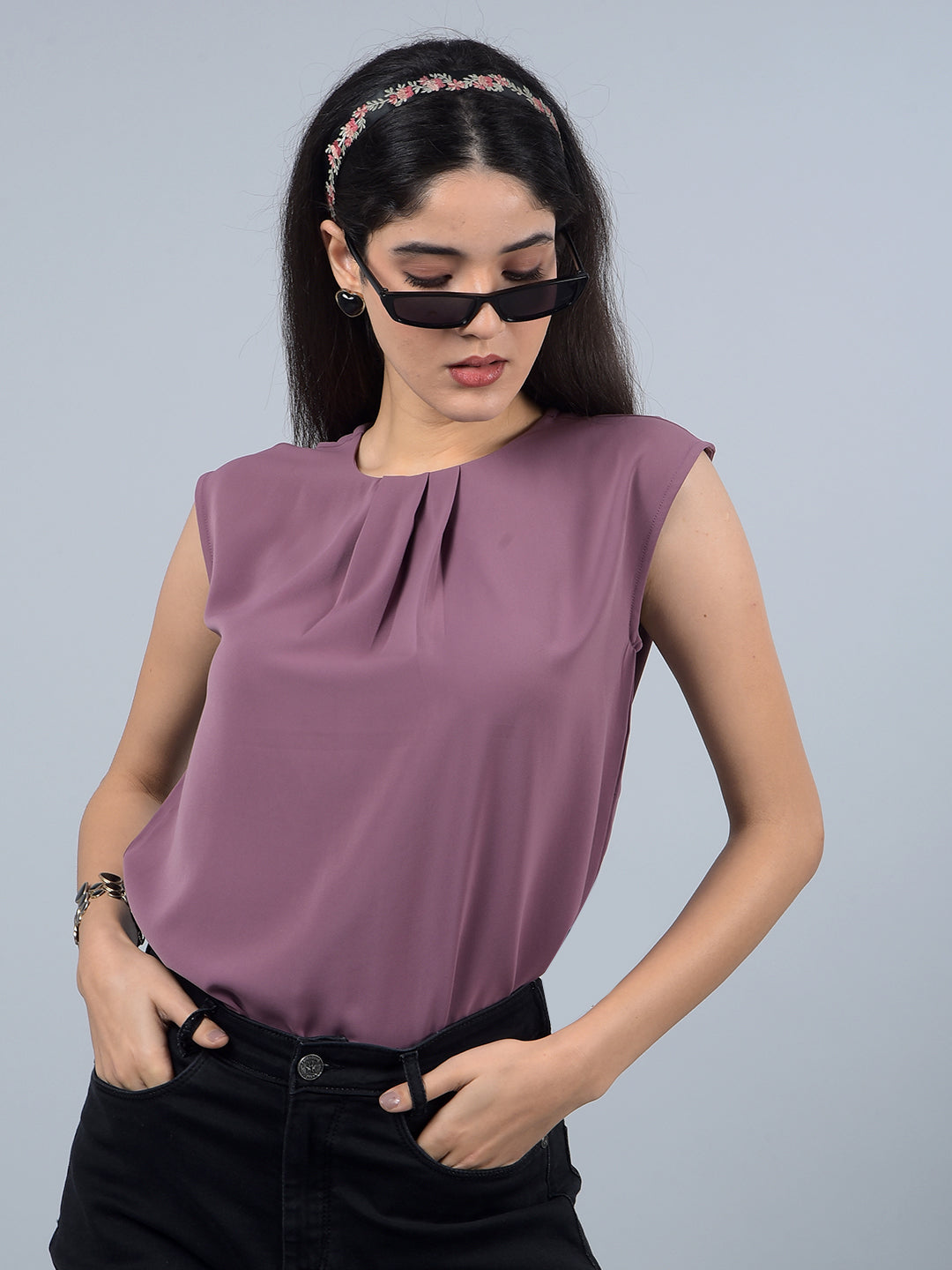 Purple Top-Women Tops-Crimsoune Club