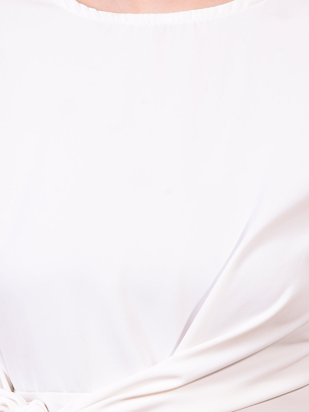 Women's White Sleeveless Tie-Up Top-Women Tops-Crimsoune Club