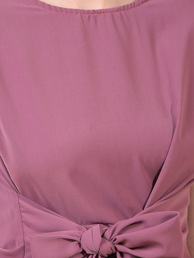 Women's Purple Sleeveless Tie-Up Top-Women Tops-Crimsoune Club