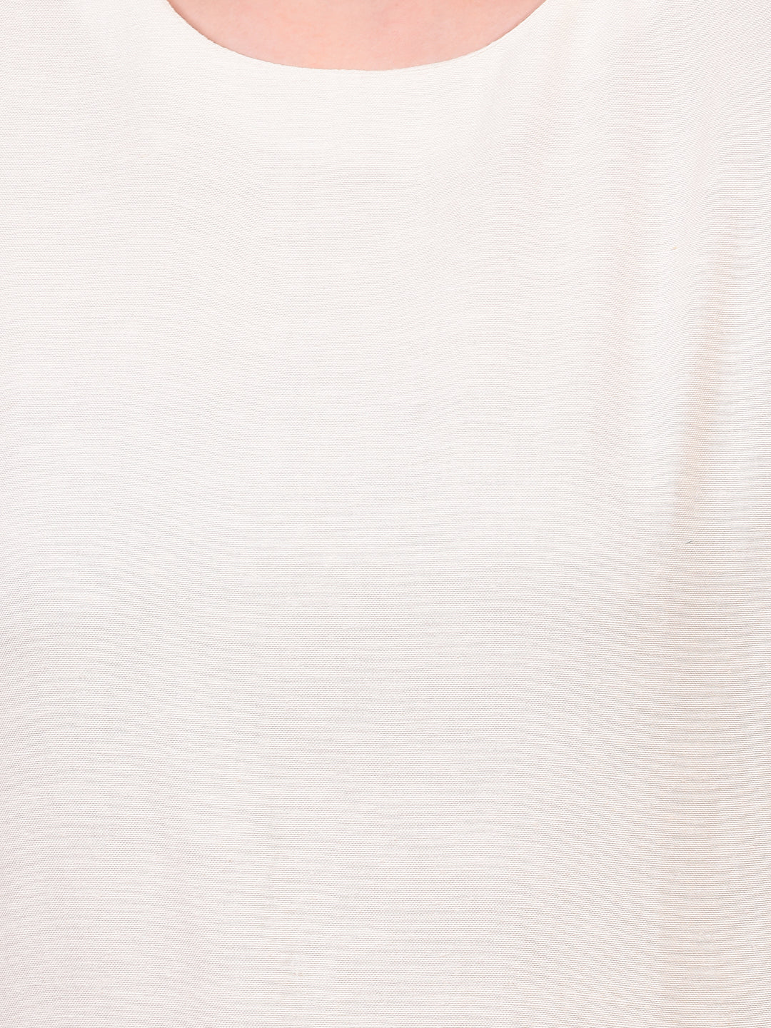 Women's White Linen Top-Women Tops-Crimsoune Club