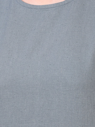 Women's Green Linen Top-Women Tops-Crimsoune Club