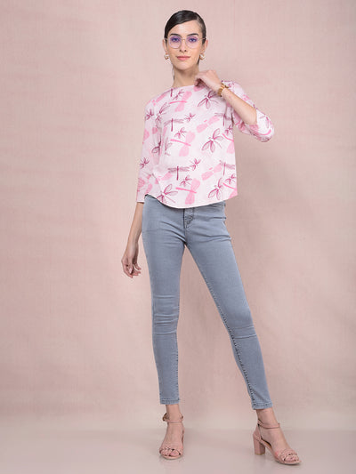Purple Printed Top-Women Tops-Crimsoune Club