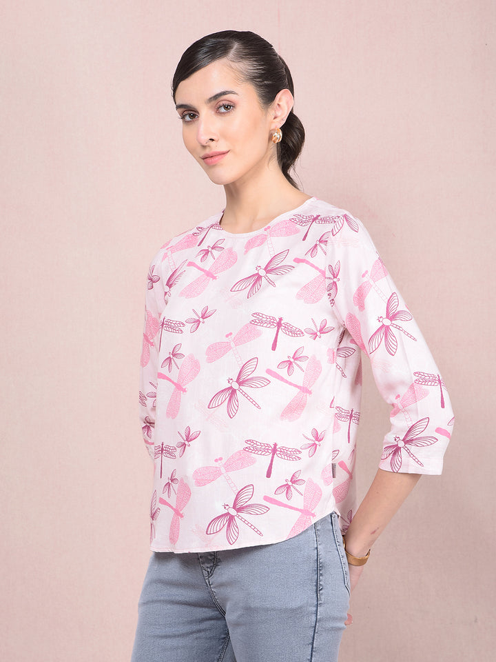 Purple Printed Top-Women Tops-Crimsoune Club