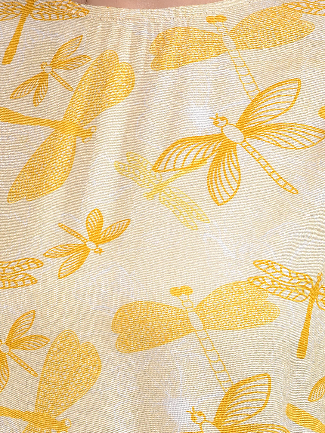 Mustard Printed Top-Women Tops-Crimsoune Club