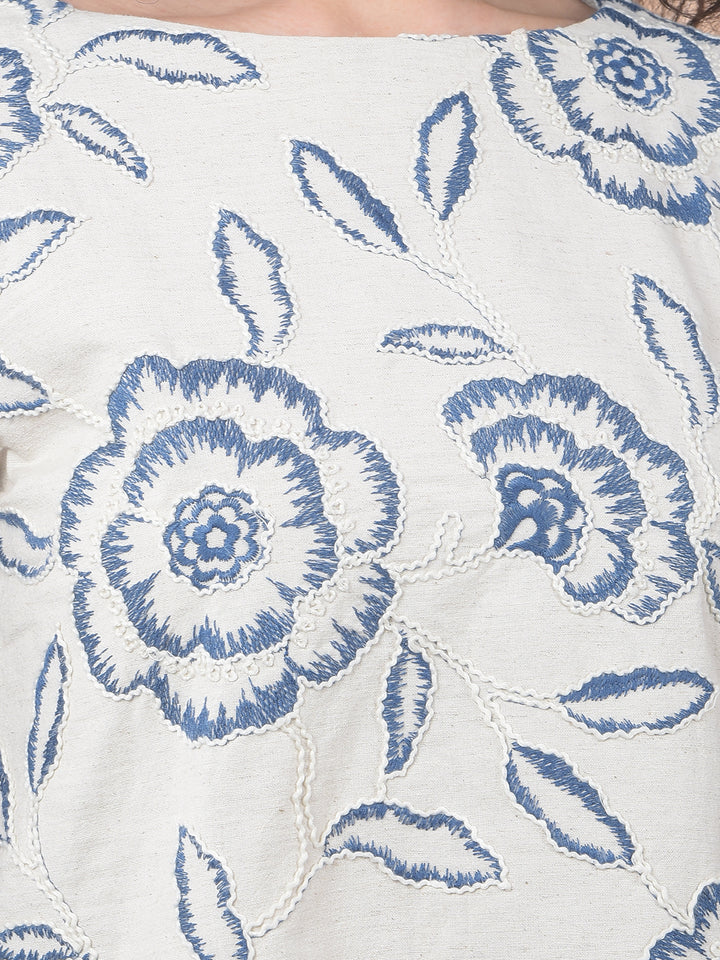 Effortless Floral Embroidered Chic Top-Women Tops-Crimsoune Club