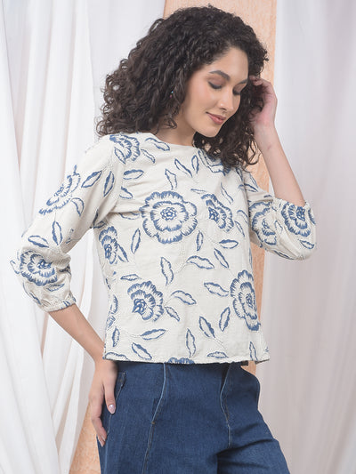 Effortless Floral Embroidered Chic Top-Women Tops-Crimsoune Club
