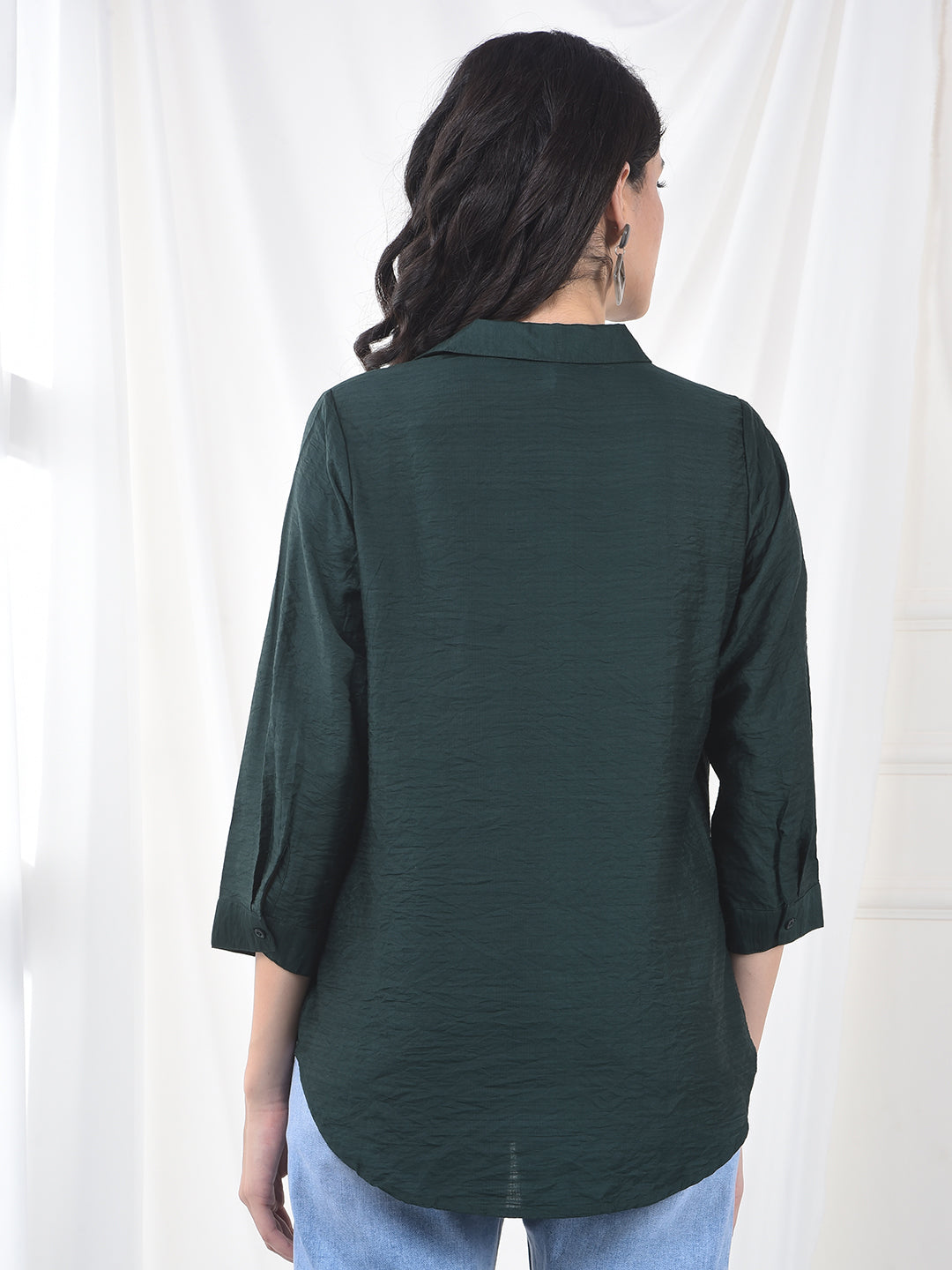 Mint Green Soft Weave Easy Silhouette Top-Women Tops-Crimsoune Club