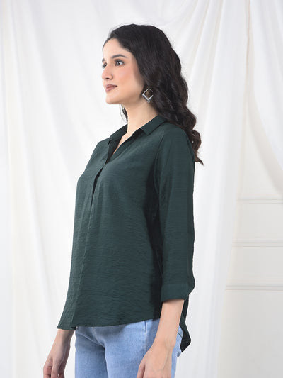 Mint Green Soft Weave Easy Silhouette Top-Women Tops-Crimsoune Club