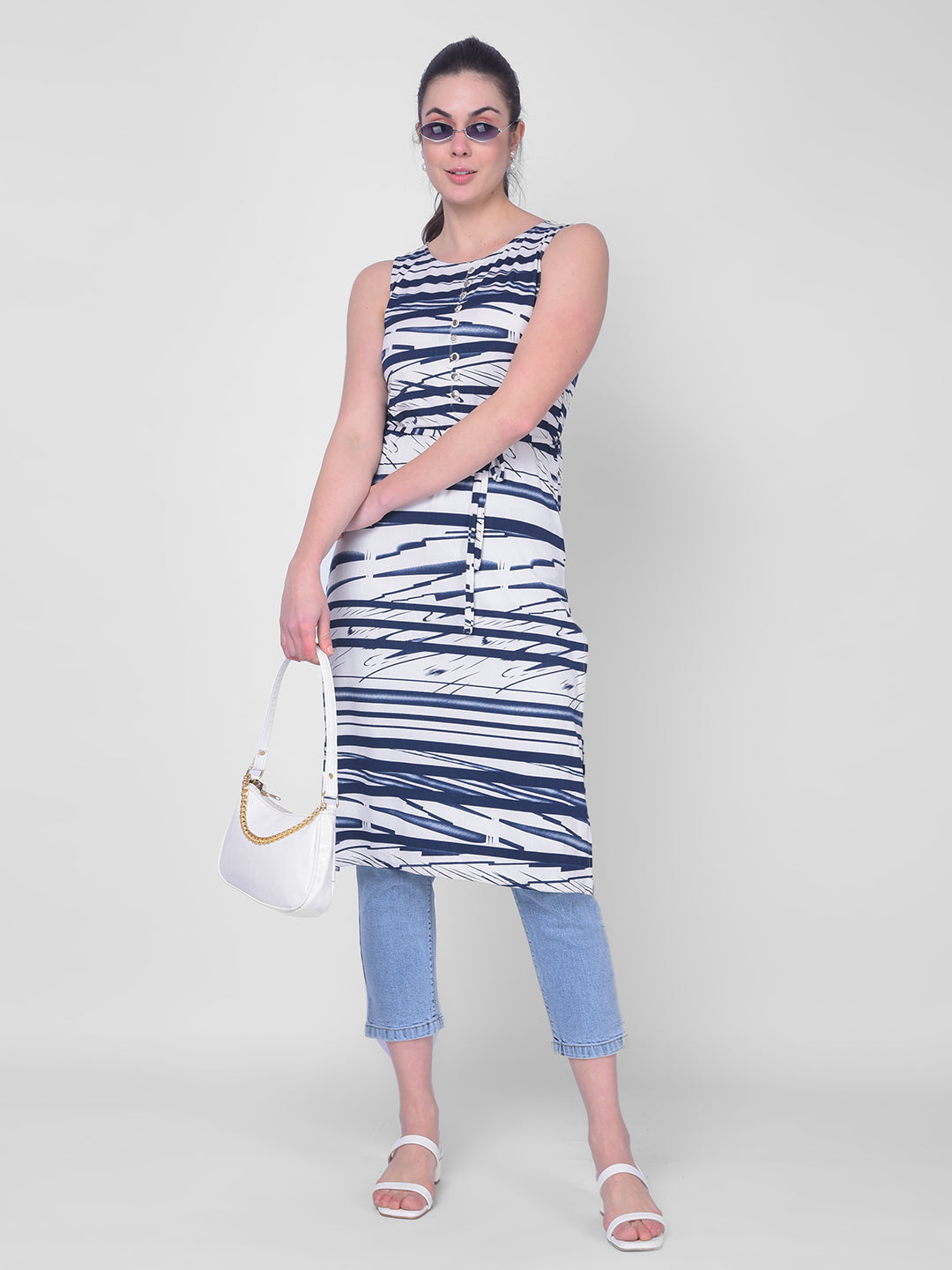 Sleeveless Dress with Side Slits-Women Dresses-Crimsoune Club