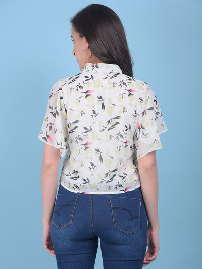 Green Floral Top-Women Tops-Crimsoune Club