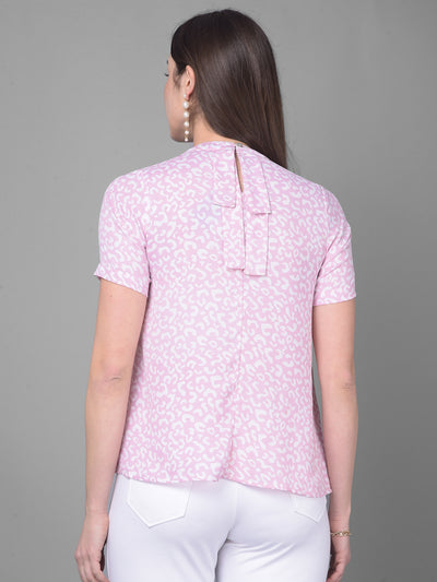 Pink Printed Top-Women Tops-Crimsoune Club