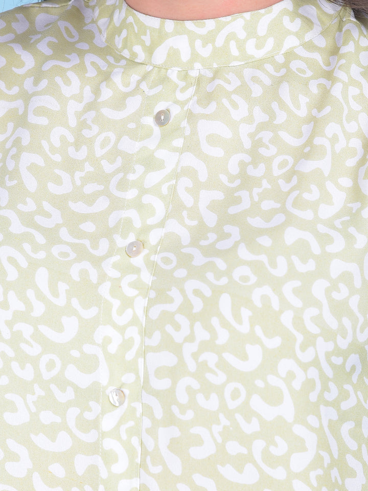 Printed Green Top-Women Tops-Crimsoune Club