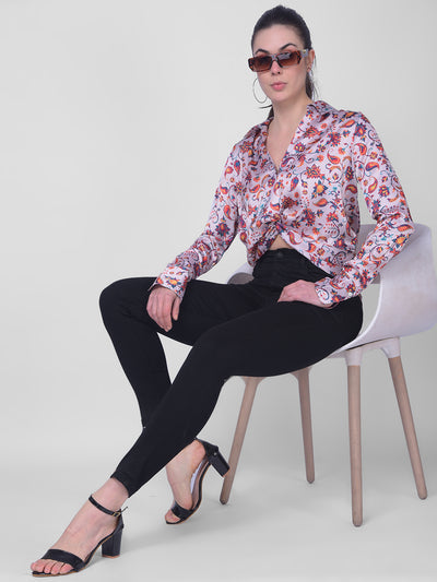 Multi Color Floral Top-Women Tops-Crimsoune Club