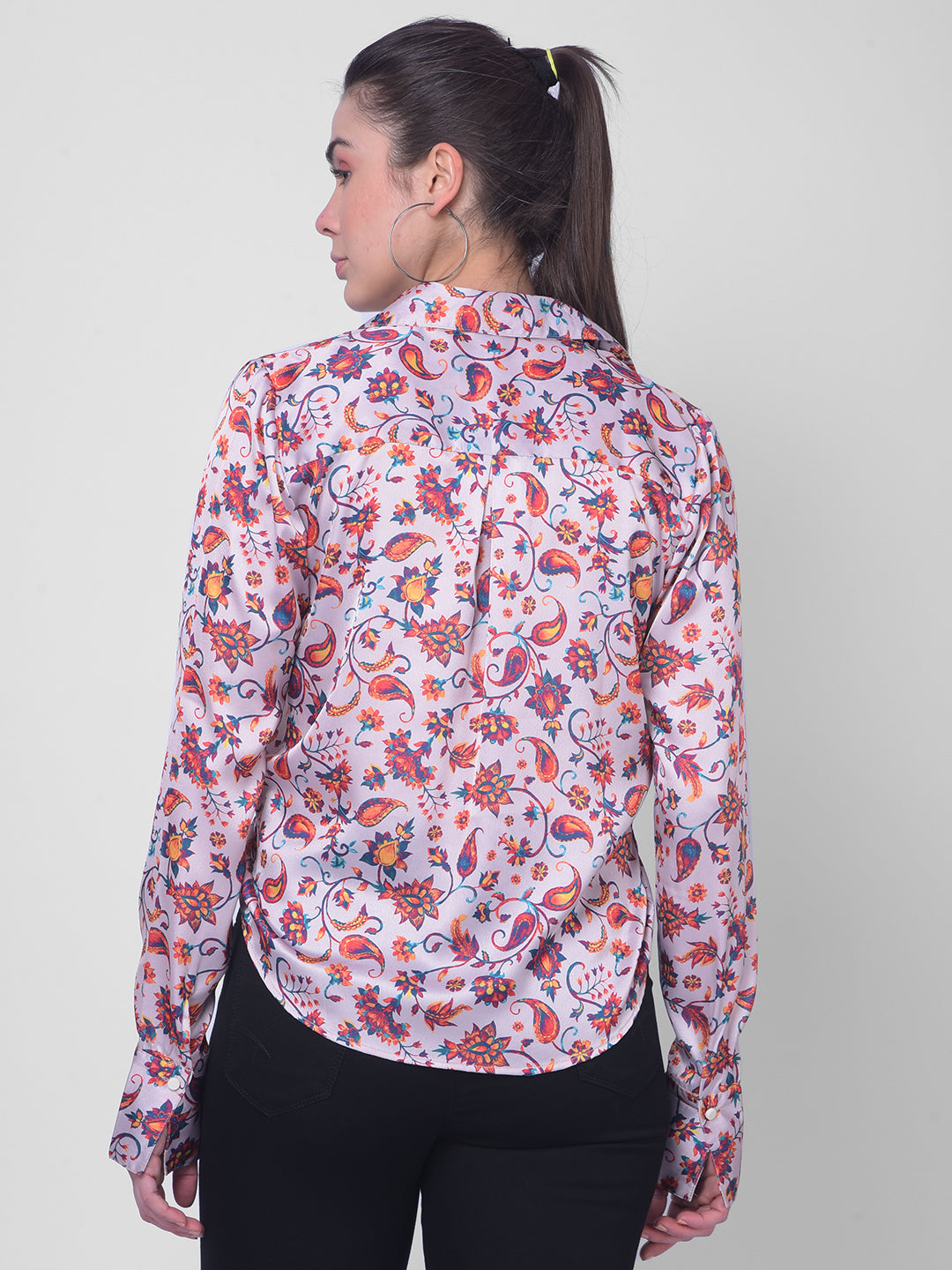 Multi Color Floral Top-Women Tops-Crimsoune Club