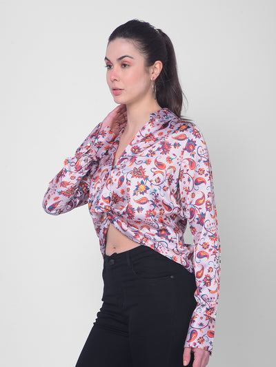 Multi Color Floral Top-Women Tops-Crimsoune Club