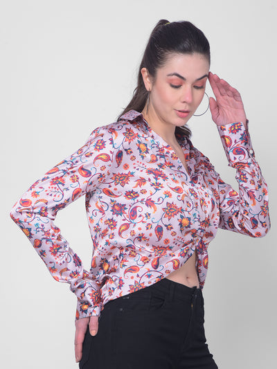 Multi Color Floral Top-Women Tops-Crimsoune Club