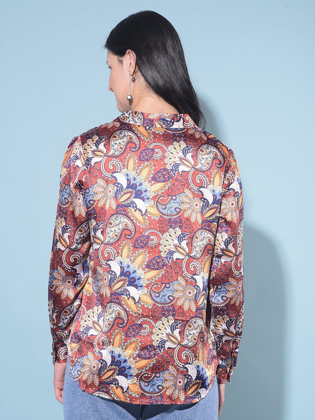 Multi Color Floral Print Shirt-Women Shirts-Crimsoune Club