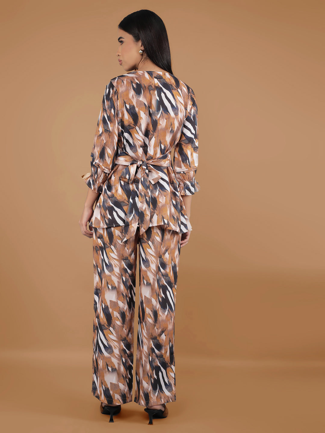 Mustard Abstract Print Co-Ord Set-Women Co-Ord Sets-Crimsoune Club