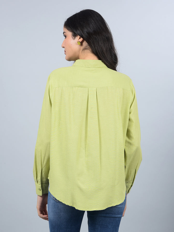 Green Shirt-Women Shirts-Crimsoune Club