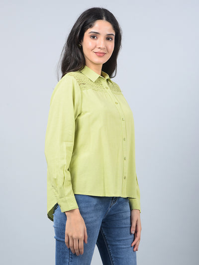 Green Shirt-Women Shirts-Crimsoune Club