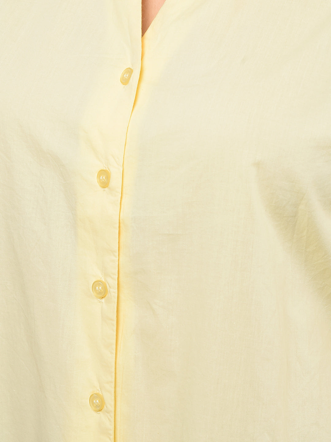 Yellow Embroidered 100% Cotton Shirt-Women Shirts-Crimsoune Club