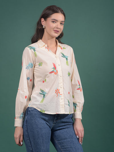 Multi-Color Embroidered 100% Cotton Shirt-Women Shirts-Crimsoune Club