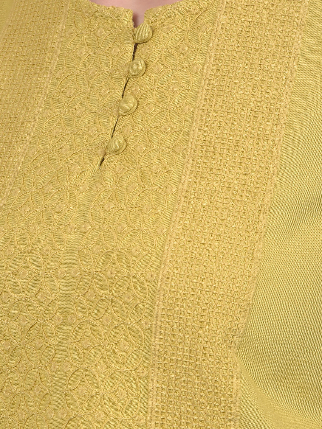 Olive Embroidered Sleeveless Top-Women Tops-Crimsoune Club