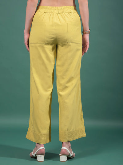 Olive Wide-Leg Trousers-Women Trousers-Crimsoune Club