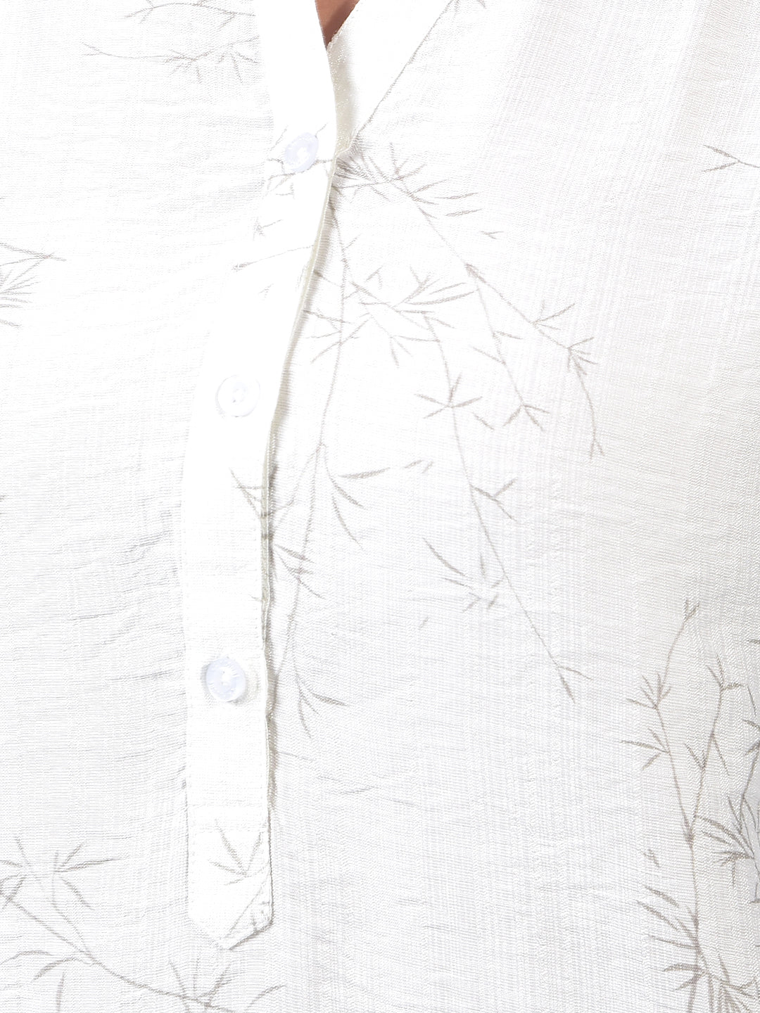 Women's White Floral Print V-Neck Top-Women Tops-Crimsoune Club