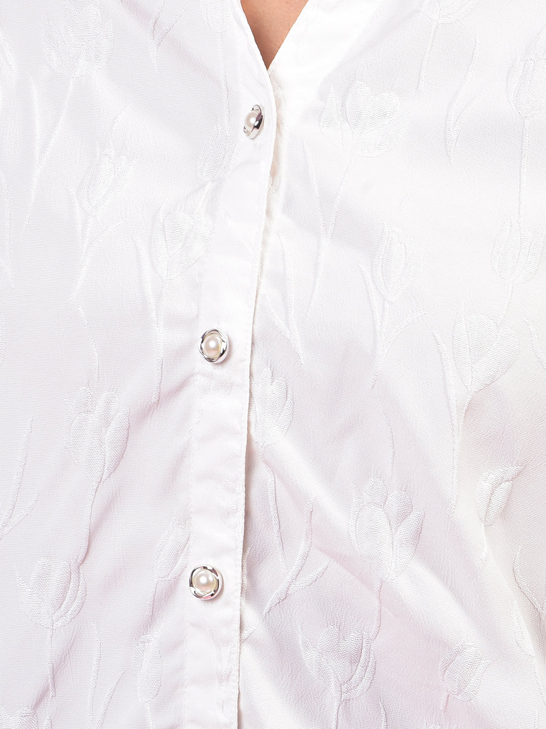 White Embroidered Shirt-Women Shirts-Crimsoune Club