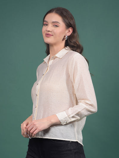 Yellow Embellished Shirt-Women Shirts-Crimsoune Club