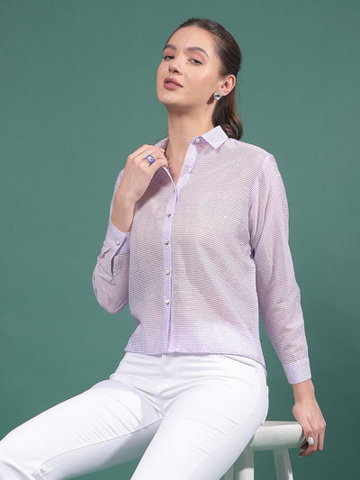 Purple Embellished Shirt-Women Shirts-Crimsoune Club
